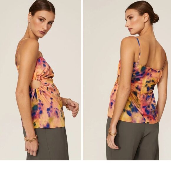 Rokh silky cut out top with spaghett  straps for tent the runway. sz42 us 10 - Picture 9 of 9